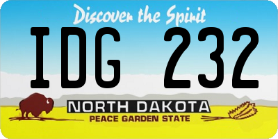 ND license plate IDG232
