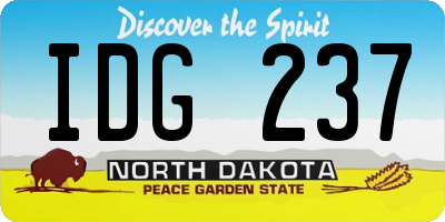 ND license plate IDG237