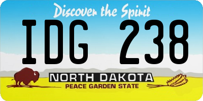 ND license plate IDG238