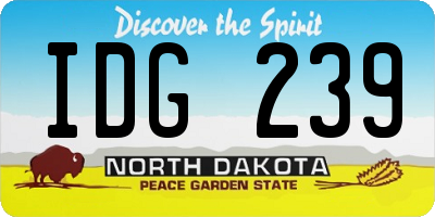 ND license plate IDG239
