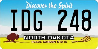 ND license plate IDG248