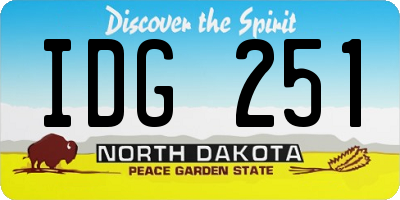 ND license plate IDG251