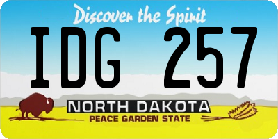 ND license plate IDG257