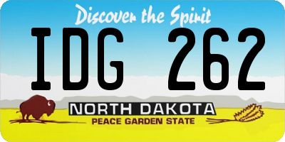 ND license plate IDG262
