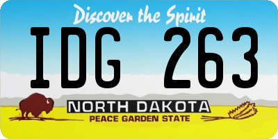 ND license plate IDG263
