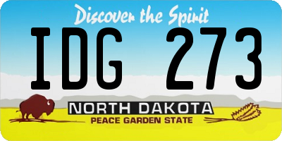 ND license plate IDG273