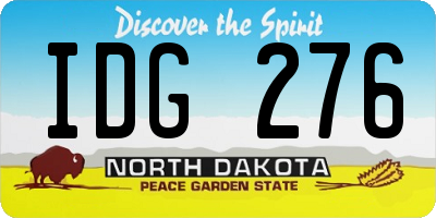 ND license plate IDG276