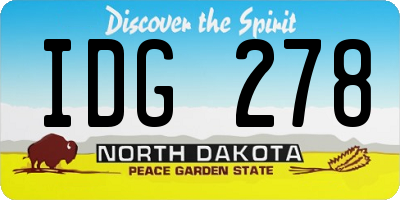 ND license plate IDG278