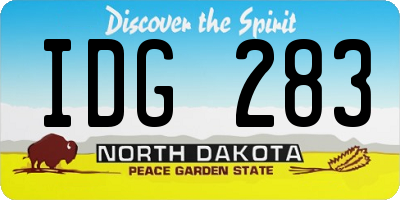 ND license plate IDG283