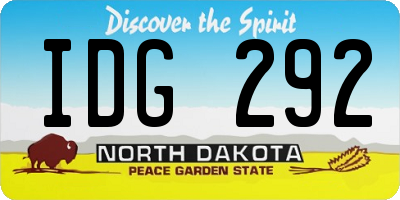 ND license plate IDG292