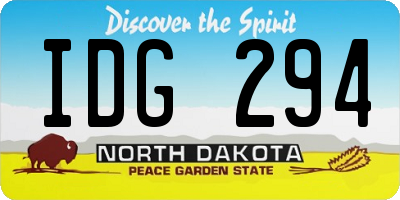 ND license plate IDG294