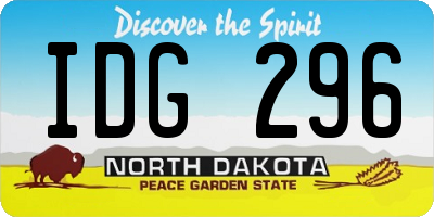 ND license plate IDG296