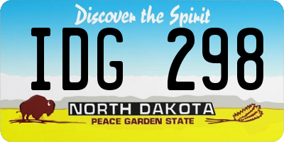 ND license plate IDG298