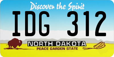 ND license plate IDG312