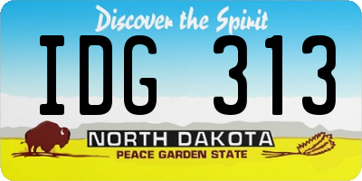 ND license plate IDG313