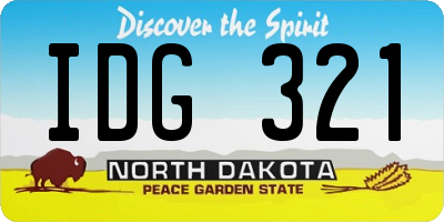 ND license plate IDG321