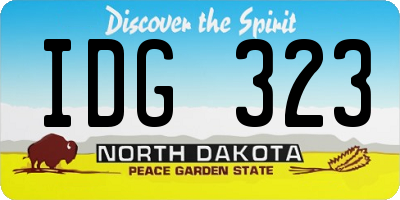 ND license plate IDG323