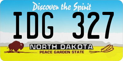 ND license plate IDG327