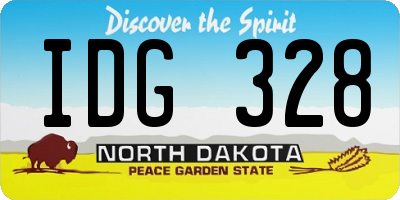 ND license plate IDG328