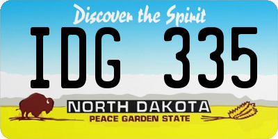 ND license plate IDG335