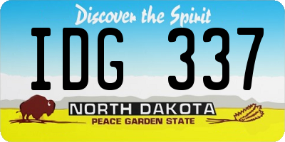 ND license plate IDG337