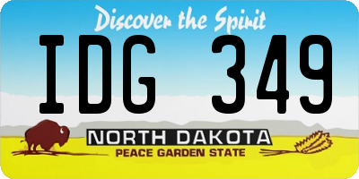 ND license plate IDG349