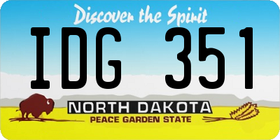 ND license plate IDG351