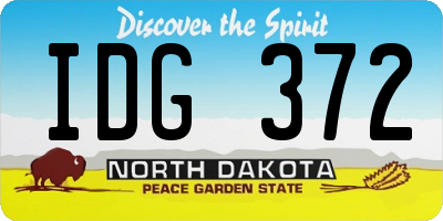 ND license plate IDG372