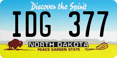 ND license plate IDG377