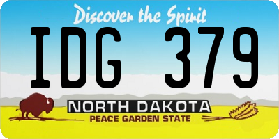 ND license plate IDG379