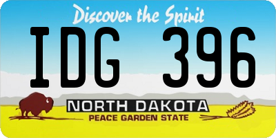 ND license plate IDG396