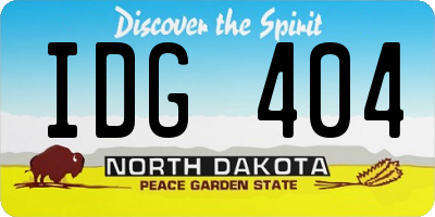ND license plate IDG404