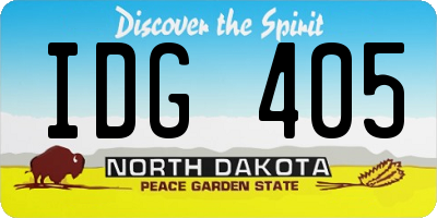 ND license plate IDG405