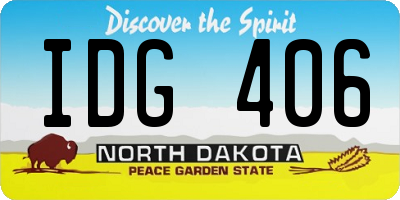 ND license plate IDG406