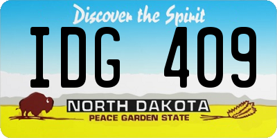 ND license plate IDG409