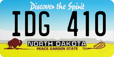 ND license plate IDG410