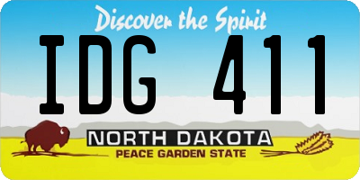 ND license plate IDG411