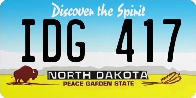 ND license plate IDG417
