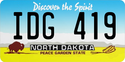 ND license plate IDG419