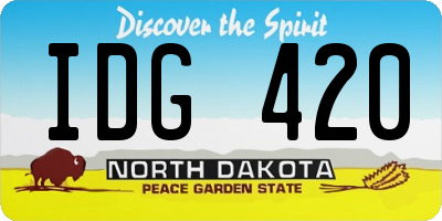 ND license plate IDG420