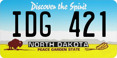 ND license plate IDG421