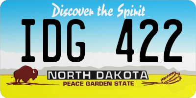 ND license plate IDG422