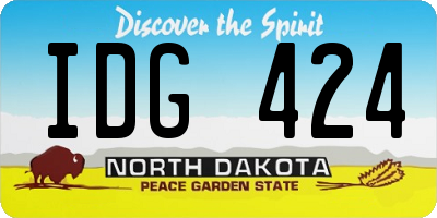 ND license plate IDG424