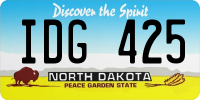 ND license plate IDG425