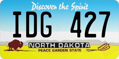 ND license plate IDG427