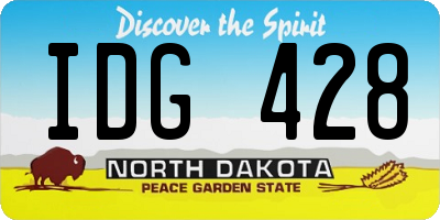 ND license plate IDG428