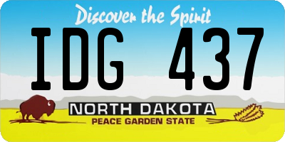 ND license plate IDG437
