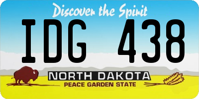 ND license plate IDG438