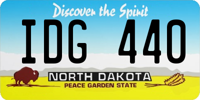 ND license plate IDG440