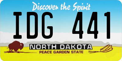 ND license plate IDG441